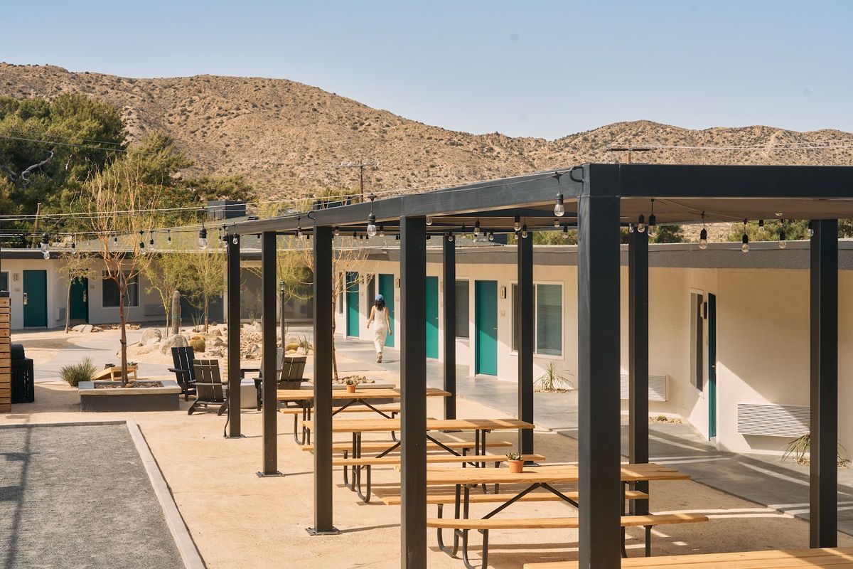 Pioneertown Motel — restored 1940s Western movie set lodging next to Pappy and Harriet's saloon