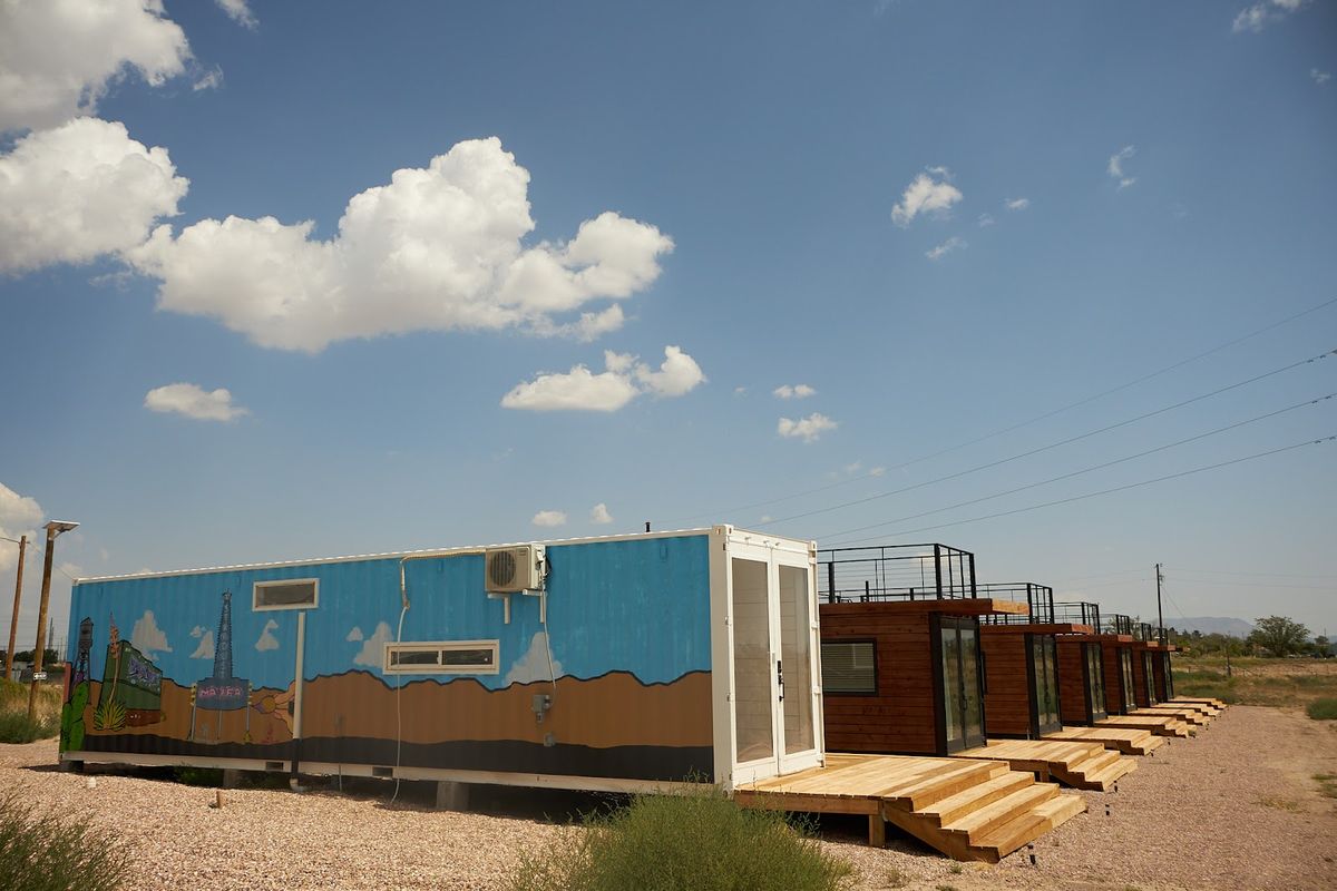 The Marfa House — historic adobe bed and breakfast on West Lincoln Street near downtown Marfa Texas
