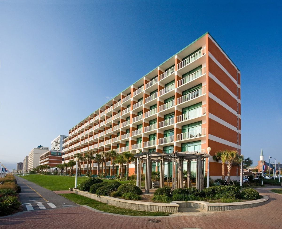 Hampton Inn Virginia Beach Oceanfront South — clean modern hotel at 9th Street with direct Boardwalk access